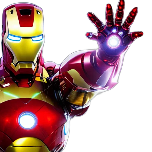 3d render, comic book art, portrait, iron transparent PNG cut-out
