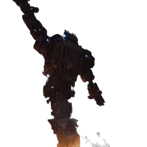 robot, staff, weapon, dragon, concept art, 3d render, fantasy art, pixel art transparent PNG cut-out