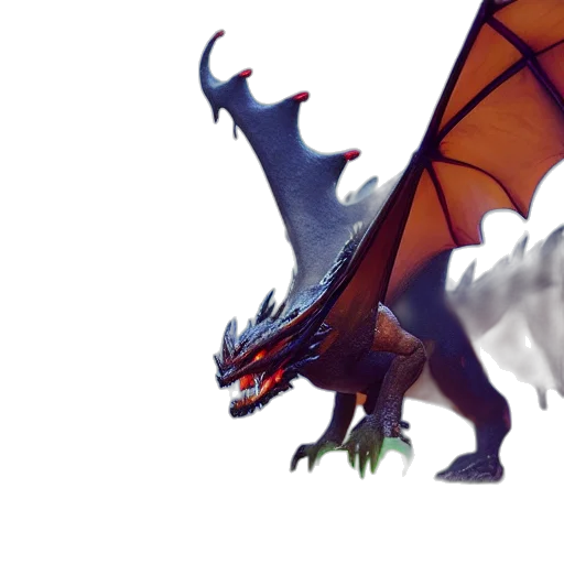 dragon, creature, staff, animal, concept art, fantasy art, 3d render, pixel art transparent PNG cut-out