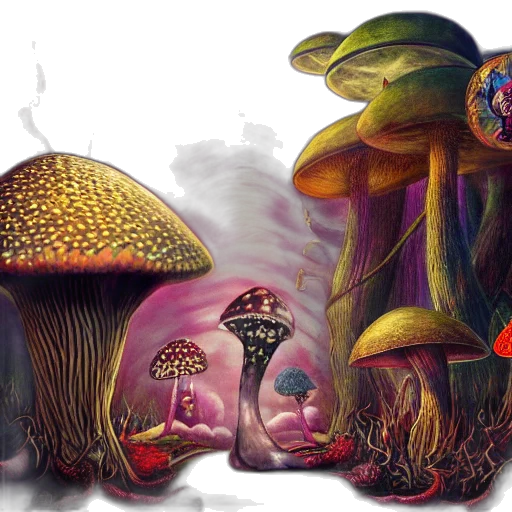 hat, concept art, fantasy art, watercolor, 3d render, forest, fog, outer space transparent PNG cut-out