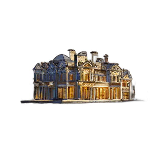 building, concept art, pixel art, 3d render transparent PNG cut-out