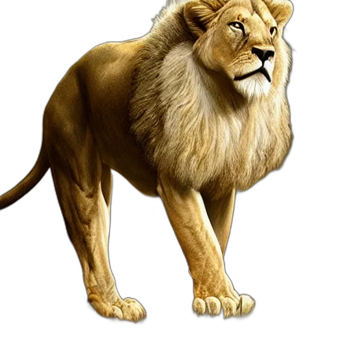 animal, crown, staff, creature, concept art, photorealistic, 3d render, fantasy art transparent PNG cut-out