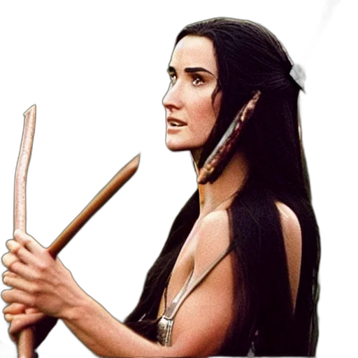 staff, hair, sword, jewelry transparent PNG cut-out