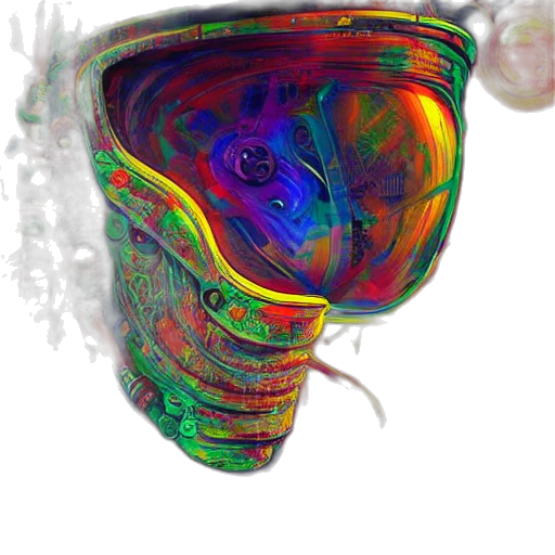 mask, crown, robot, face, 3d render, vaporwave, concept art, cyberpunk transparent PNG cut-out
