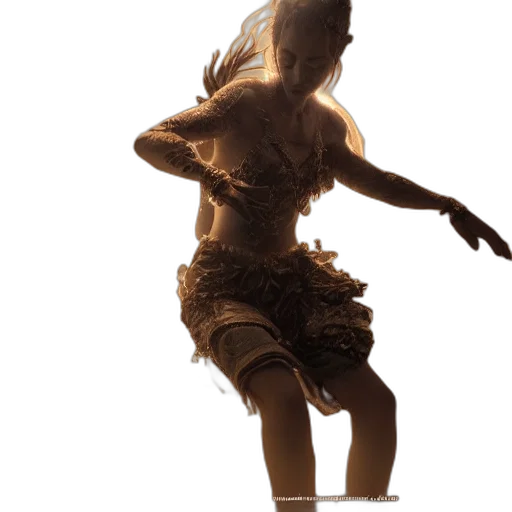dress, hair, staff, concept art transparent PNG cut-out