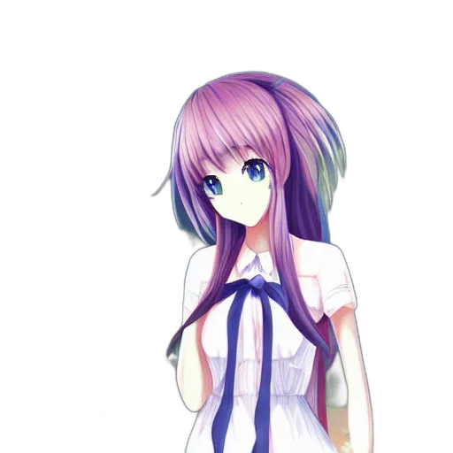 dress, staff, hair, robot transparent PNG cut-out