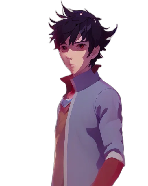jacket, staff, face, mask, anime, concept art, pixel art, cartoon transparent PNG cut-out