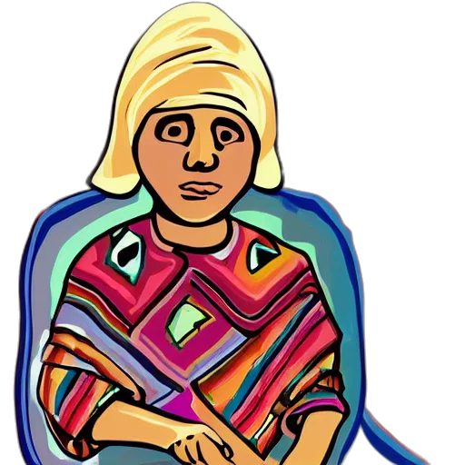 face, jewelry, staff, cartoon, pixel art, concept art, comic book art, babushka transparent PNG cut-out
