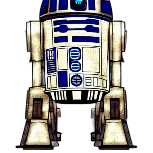 robot, staff, pixel art, concept art transparent PNG cut-out