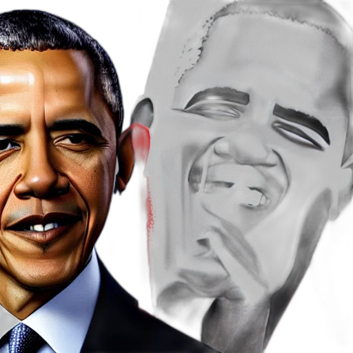 face, photorealistic, cartoon, pencil sketch, 3d render, barack, obama, movie transparent PNG cut-out