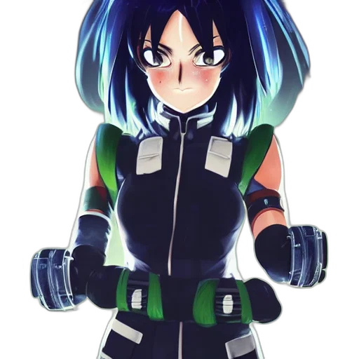 robot, weapon, jacket, anime, concept art, cartoon, pixel art, outer space transparent PNG cut-out