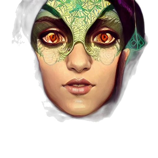 mask, face, creature, fantasy art transparent PNG cut-out
