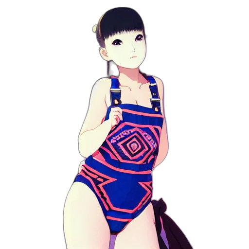 dress, mask, robot, anime, cartoon, pixel art, concept art, blue transparent PNG cut-out