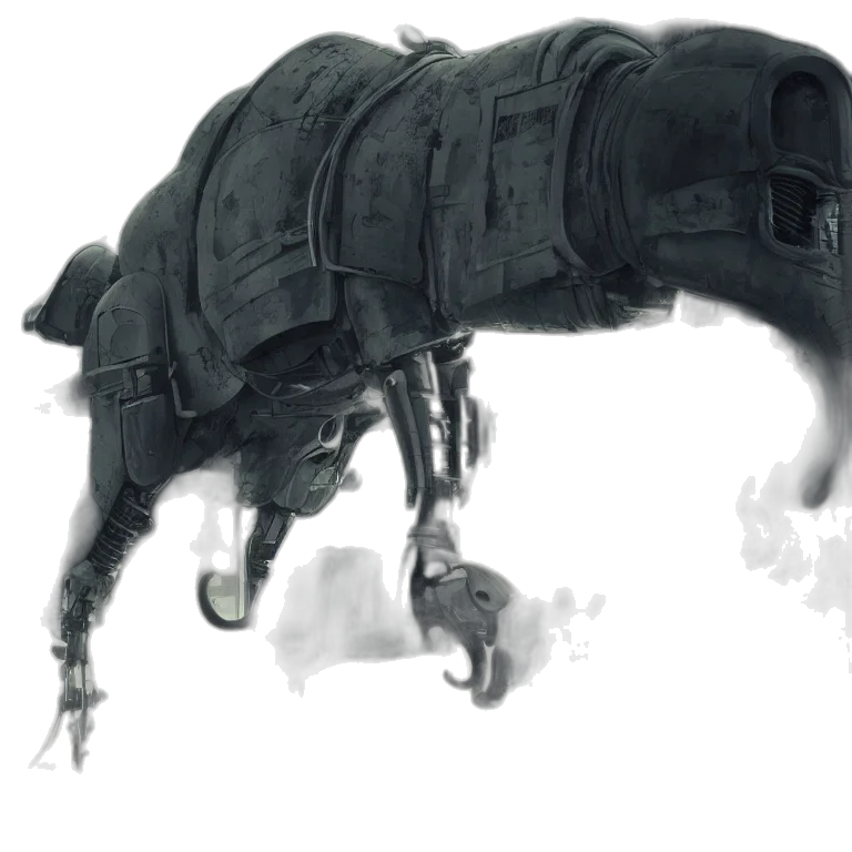 robot, creature, animal, dragon, concept art, cyberpunk, fantasy art, photorealistic transparent PNG cut-out