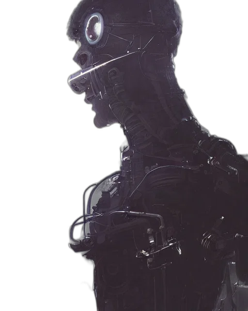 robot, face, mask, animal, cyberpunk, 3d render, concept art, comic book art transparent PNG cut-out