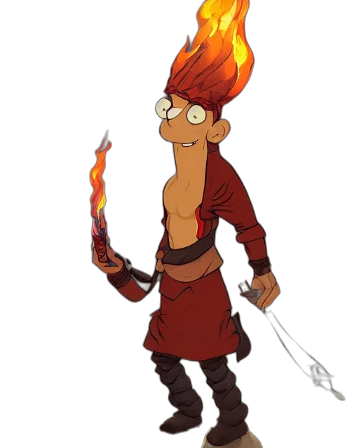 staff, sword, concept art, fantasy art, pixel art, cartoon, fire, squidward transparent PNG cut-out