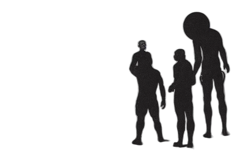 curious, man, stands, opposite transparent PNG cut-out