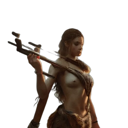 staff, weapon, concept art, fantasy art, 3d render, comic book art, earth tones, goddess transparent PNG cut-out