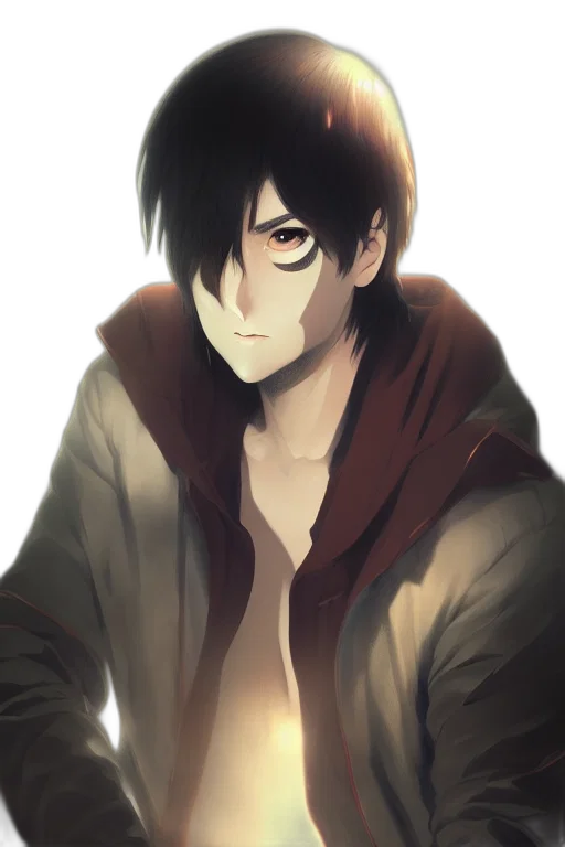 jacket, face, mask, staff transparent PNG cut-out