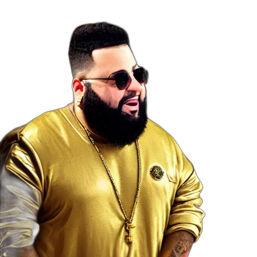 jacket, photorealistic, 3d render, cartoon, khalid, face, golden, key transparent PNG cut-out