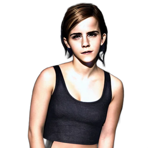 photorealistic, cartoon, concept art, 3d render, emma, watson, depthmap transparent PNG cut-out