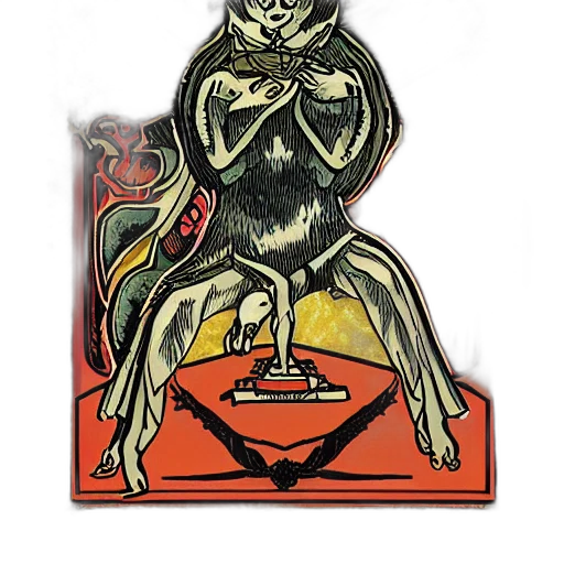 jewelry, crown, staff, creature, concept art, tarot, card, frame transparent PNG cut-out