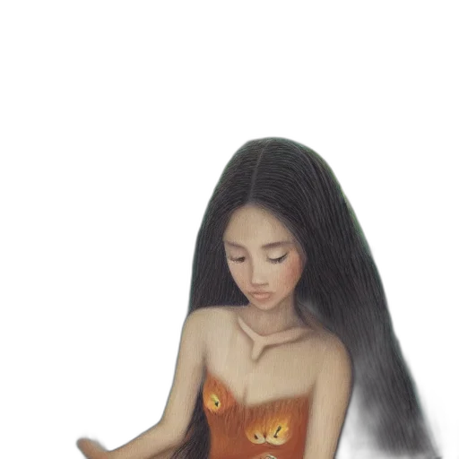 dress, hair, jewelry, watercolor, fantasy art, oil painting, concept art, underwater transparent PNG cut-out