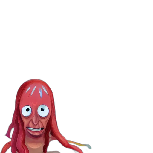creature, mask, hair, face, concept art, pixel art, cartoon, anime transparent PNG cut-out