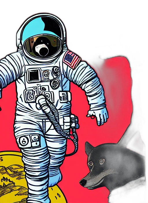 comic book art, concept art, outer space, detailed transparent PNG cut-out