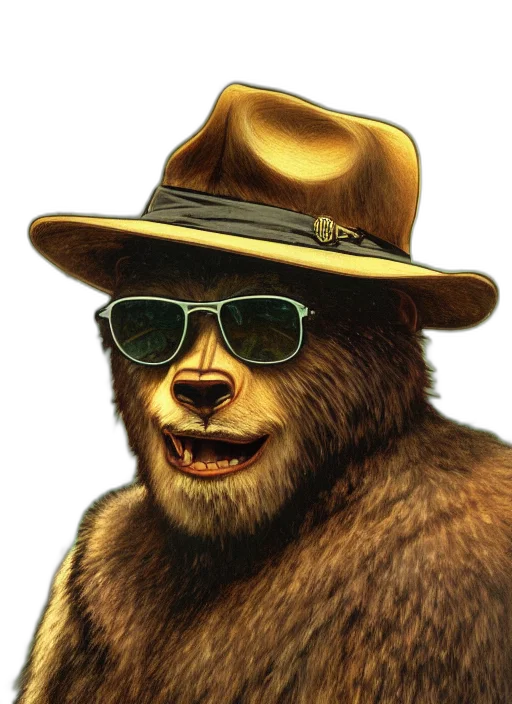 hat, animal, jacket, staff transparent PNG cut-out