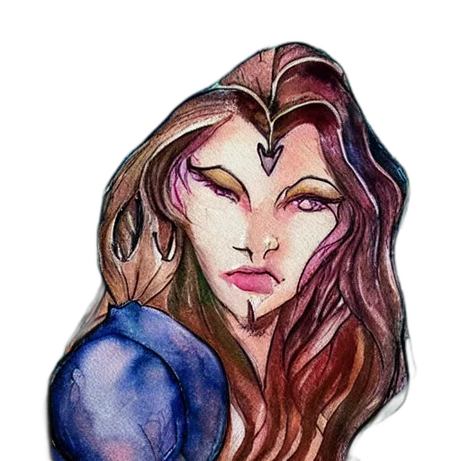face, mask, jewelry, watercolor, fantasy art, comic book art, concept art, outer space transparent PNG cut-out