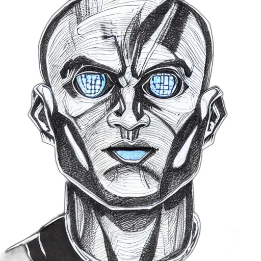 robot, mask, face, comic book art transparent PNG cut-out