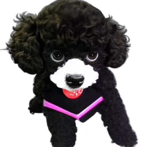 staff, animal, photorealistic, 3d render, black, toy, poodle, puppy transparent PNG cut-out