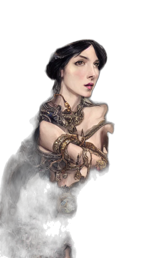 jewelry, dress, crown, face, fantasy art, concept art, photorealistic, comic book art transparent PNG cut-out