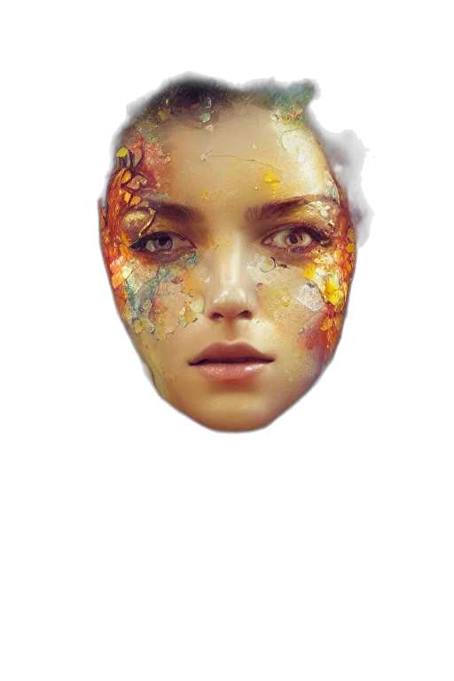 mask, face, crown, jewelry, photorealistic, fantasy art, concept art, oil painting transparent PNG cut-out