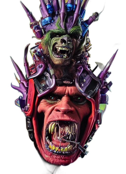 face, mask, creature, staff, concept art, photorealistic, comic book art, 3d render transparent PNG cut-out