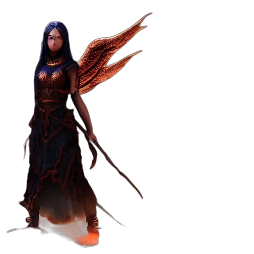 dress, staff, concept art, fantasy art transparent PNG cut-out