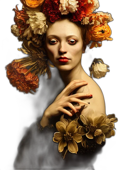 flower, crown, face, jewelry transparent PNG cut-out