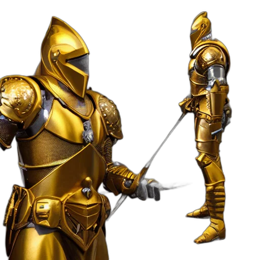 sword, staff, weapon, robot, concept art, 3d render, fantasy art, golden transparent PNG cut-out