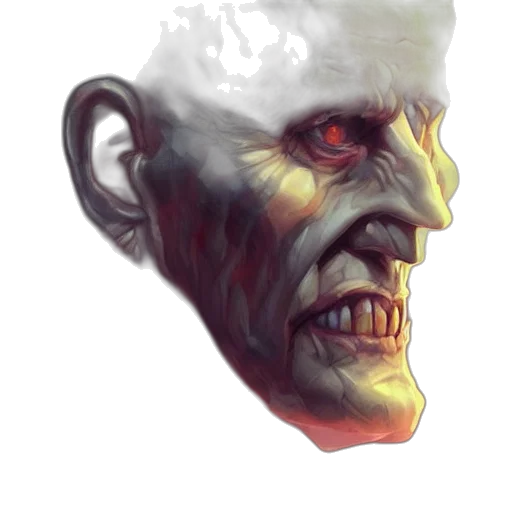face, mask, creature, concept art, photorealistic, fantasy art, 3d render, digital transparent PNG cut-out