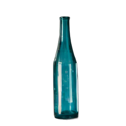 bottle, weapon, 3d render, photorealistic, blue, placed, table transparent PNG cut-out