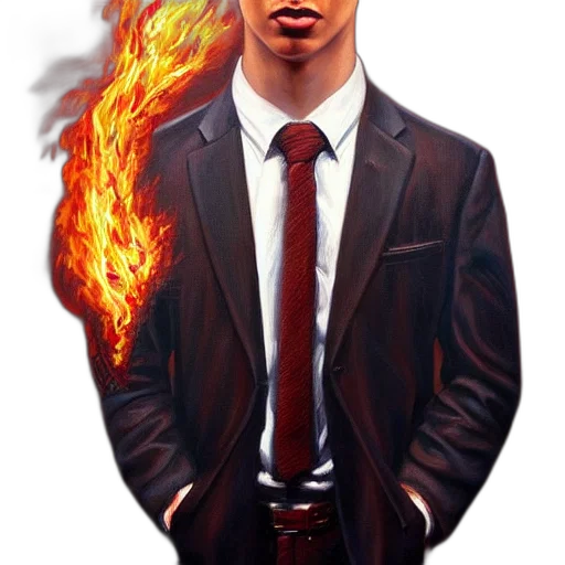jacket, staff, face, dragon transparent PNG cut-out