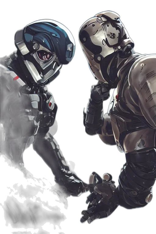 robot, mask, concept art, comic book art transparent PNG cut-out