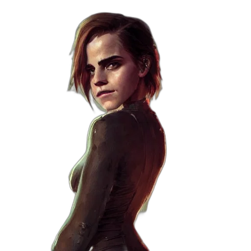 dress, face, jacket, concept art, cyberpunk, comic book art, photorealistic, portrait transparent PNG cut-out