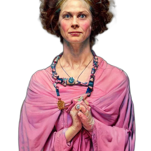 dress, jewelry, face, staff transparent PNG cut-out