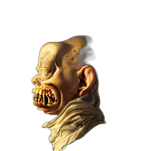 mask, face, creature, staff, 3d render, concept art, photorealistic, fantasy art transparent PNG cut-out