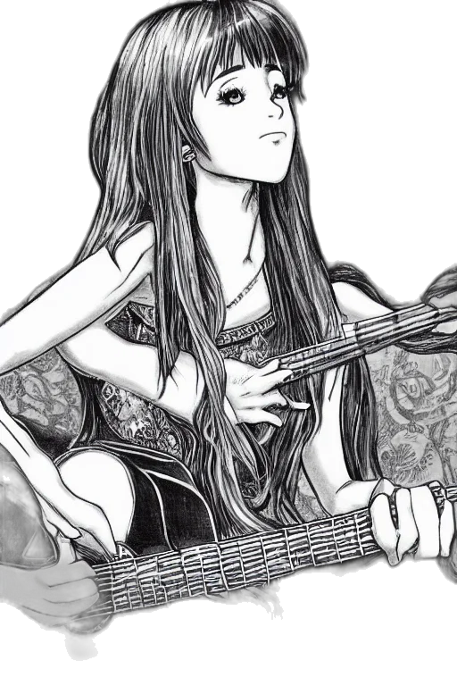cartoon, anime, fantasy art, pencil sketch transparent PNG cut-out