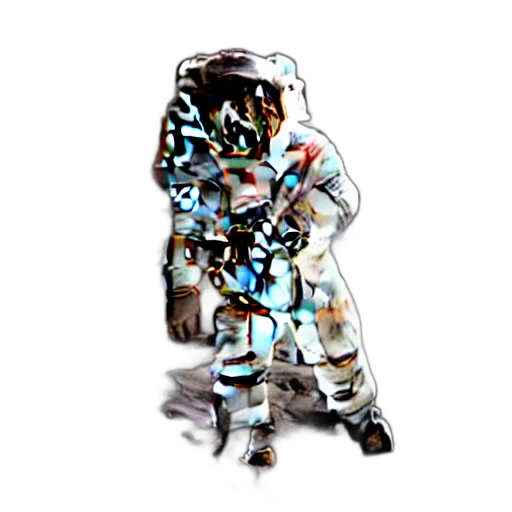 jacket, robot, mask, dress, concept art, pixel art, 3d render, photorealistic transparent PNG cut-out