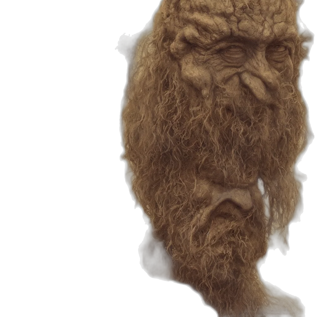 creature, mask, hair, face, concept art, photorealistic, 3d render, fantasy art transparent PNG cut-out