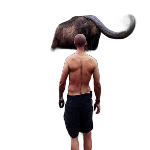 animal, creature, hat, staff, concept art, photorealistic, color, photo transparent PNG cut-out